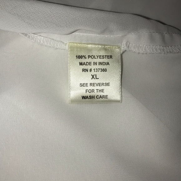 LIVE 4 TRUTH Sheer White Blouse with Gold Tone pocket accents SIZE XL - Picture 5 of 6